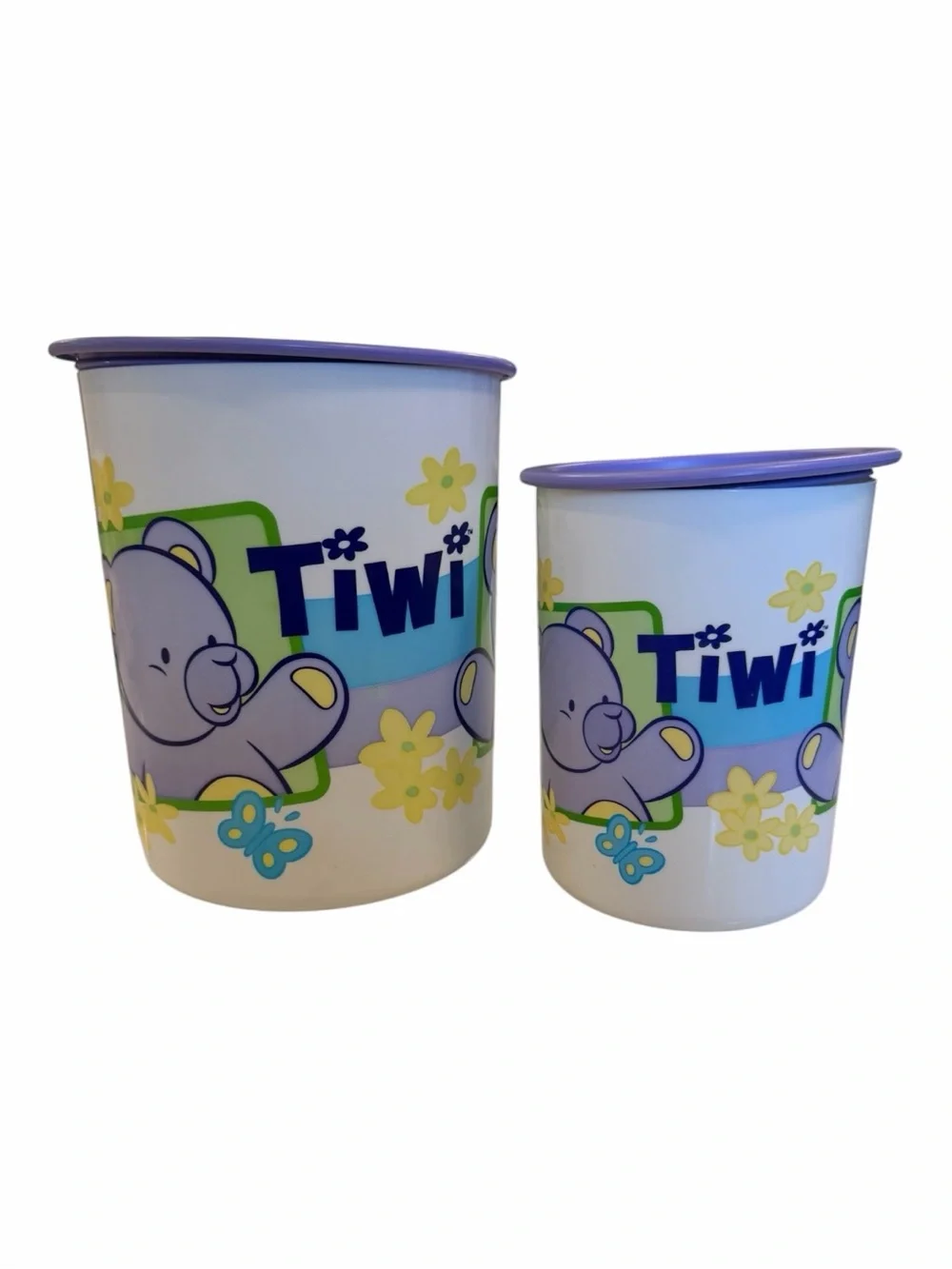 Tupperware Tiwi Canisters with Purple Lids